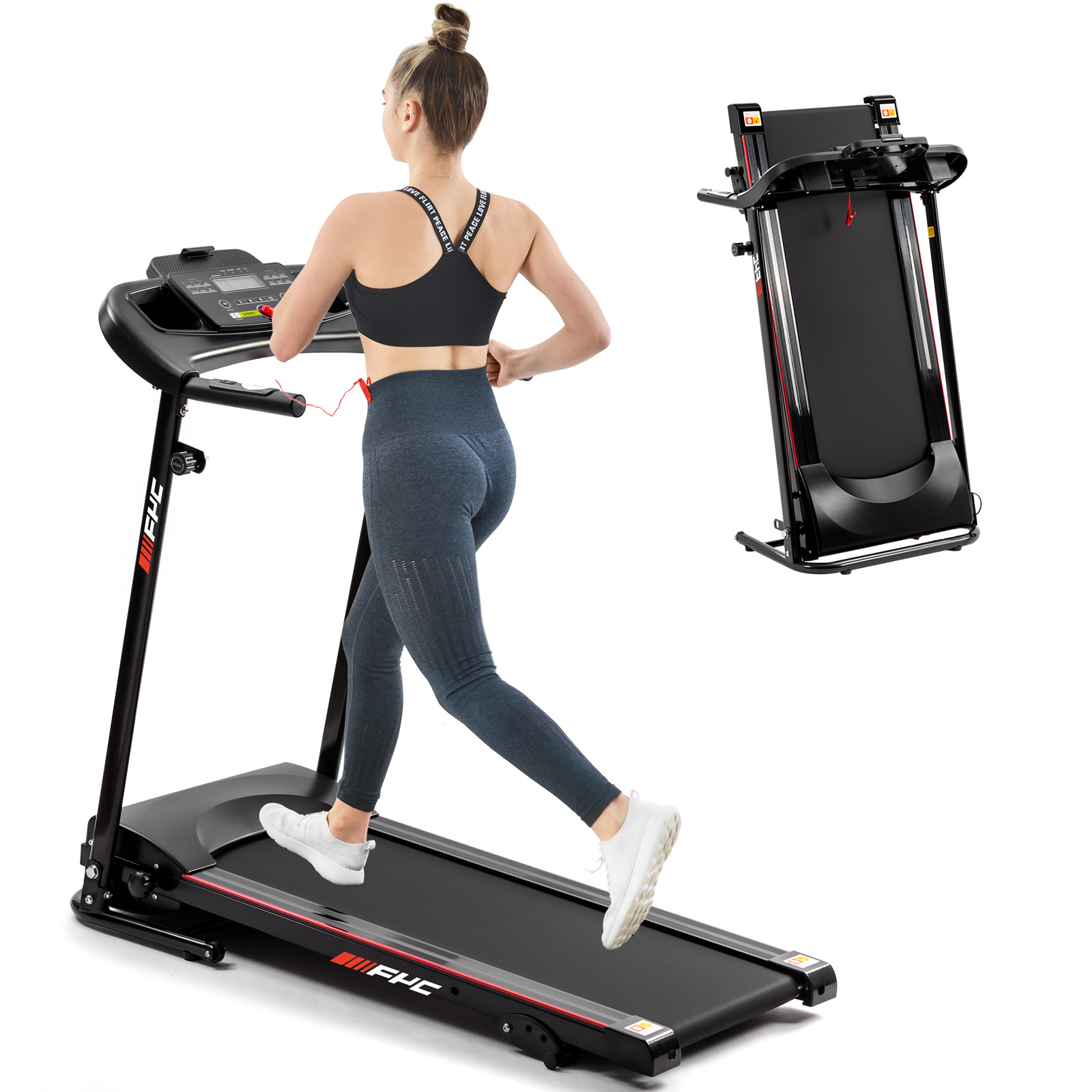 FYC Folding Treadmill for Home with Bluetooth &Incline, Electric Treadmill Running Exercise