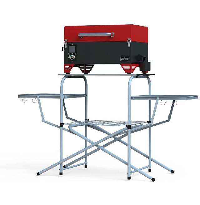 Grilling Table, Aluminum Camping Table With Hooks