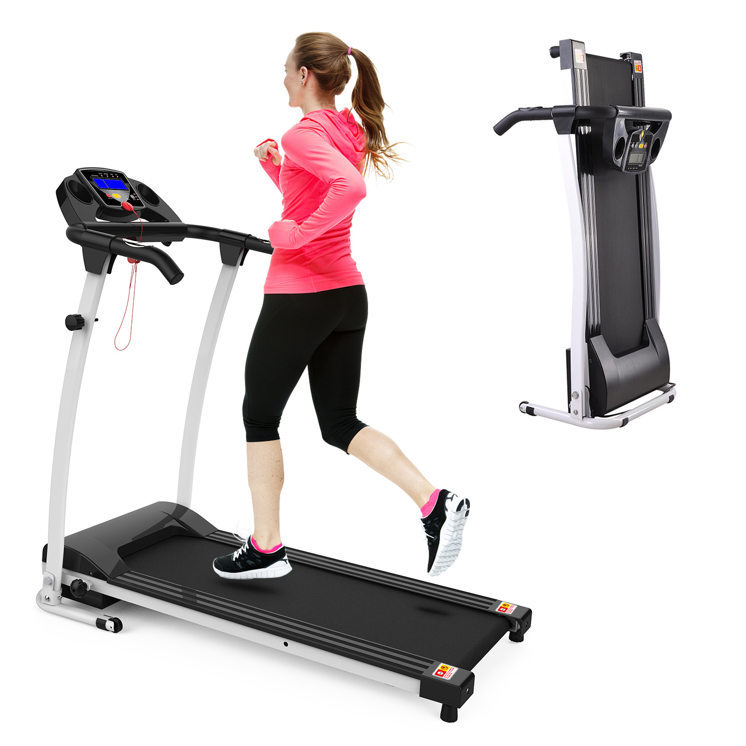 FYC Folding Treadmills for Home; Foldable Electric Treadmill with LCD