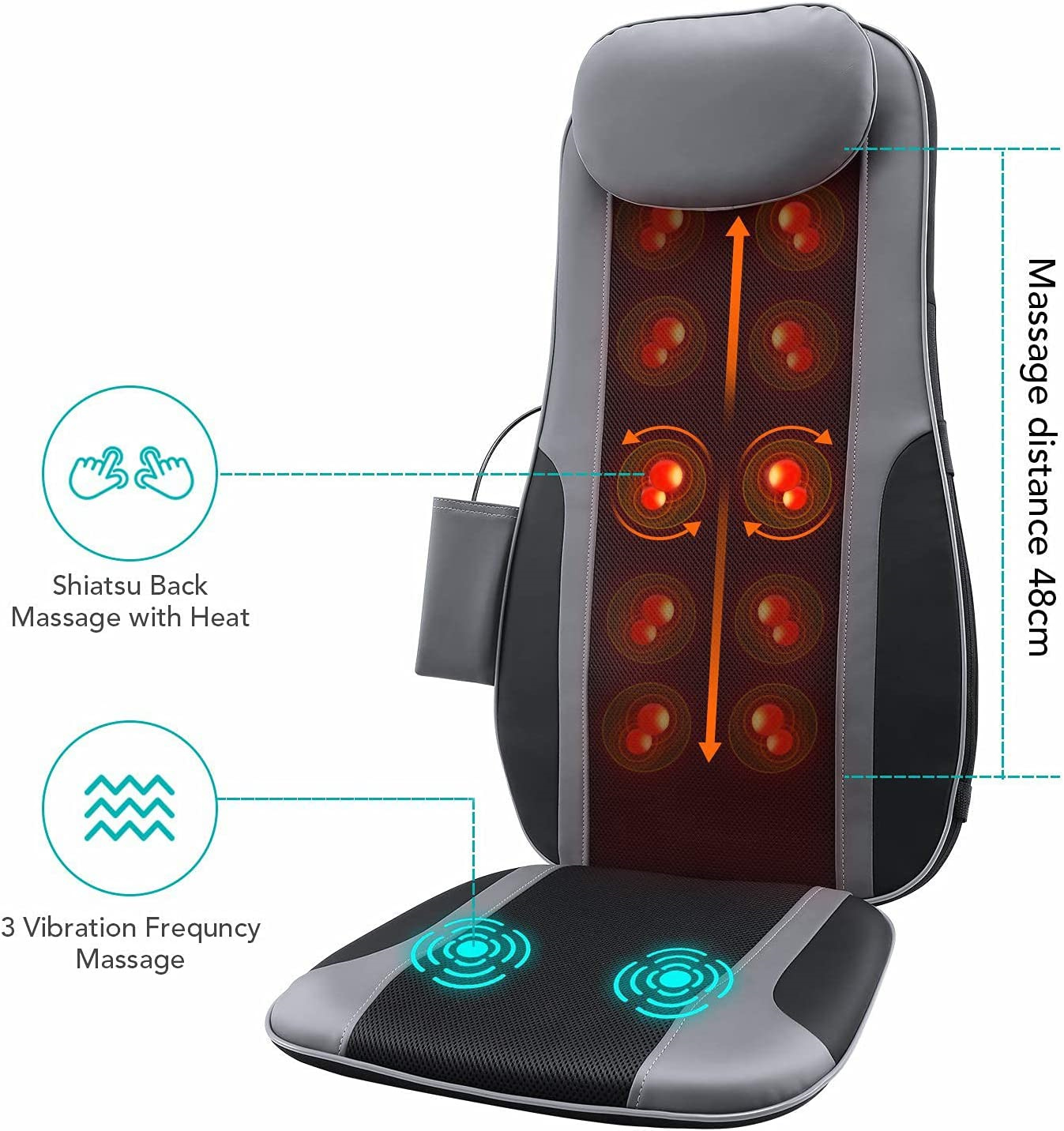 Back Massager Seat For Upper And Lower Back Neck Low Back Pain Relief