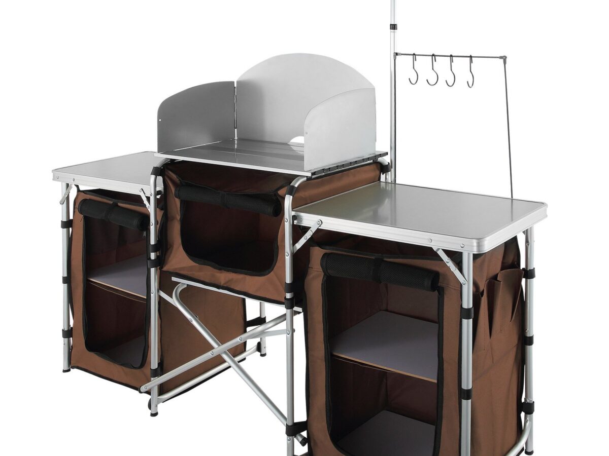 Vevor Folding Cooking Table Camping Kitchen Table Aluminum